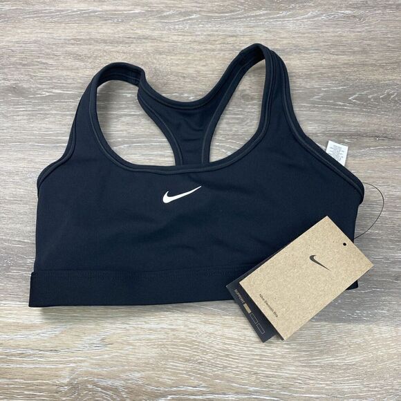 NIKE Swoosh Light Support Women's Non-Padded Sports Bra XS DX6817-010 Black - Picture 1 of 7